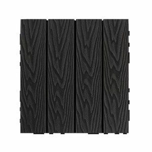3D-Embossed WPC Decking Tiles 4 straight strips