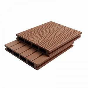 3D-Embossed WPC Square Hollow Decking Panel