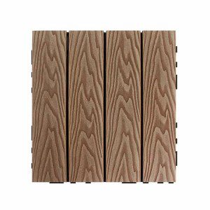 3D-Embossed WPC Decking Tiles 4 straight strips