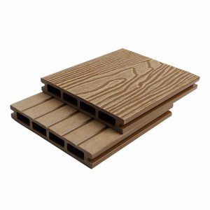 3D-Embossed WPC Square Hollow Decking Panel