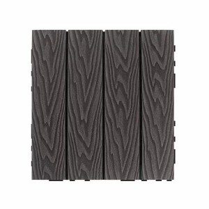 3D-Embossed WPC Decking Tiles 4 straight strips
