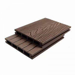 3D-Embossed WPC Square Hollow Decking Panel