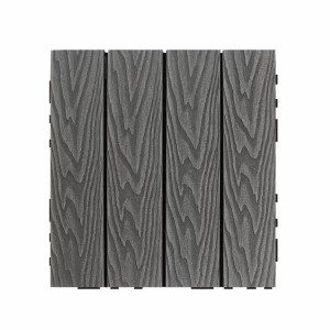 3D-Embossed WPC Decking Tiles 4 straight strips